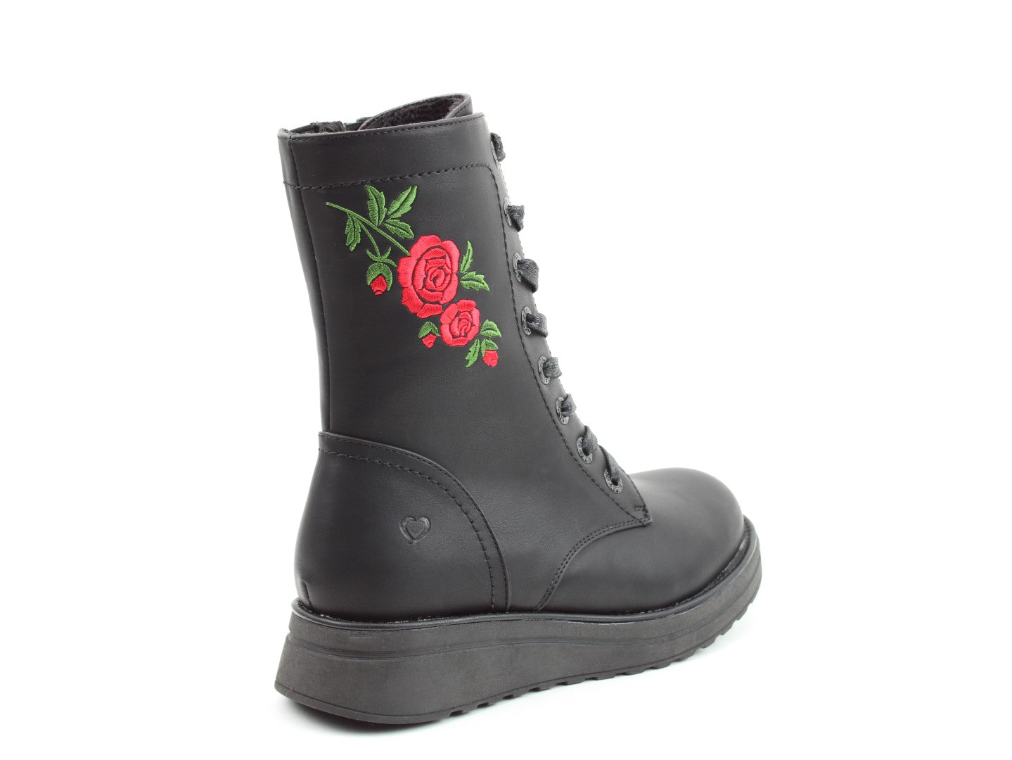 Black boots with roses hotsell